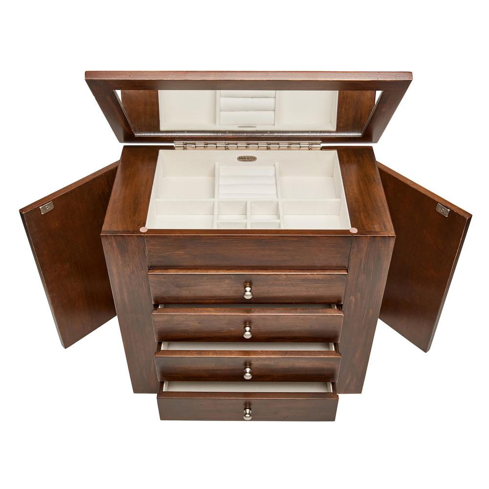 Mele Co Makenna Walnut Wooden Jewelry Box 00461s18 The Home Depot 4 Mele Co Makenna Walnut Wooden Jewelry Box