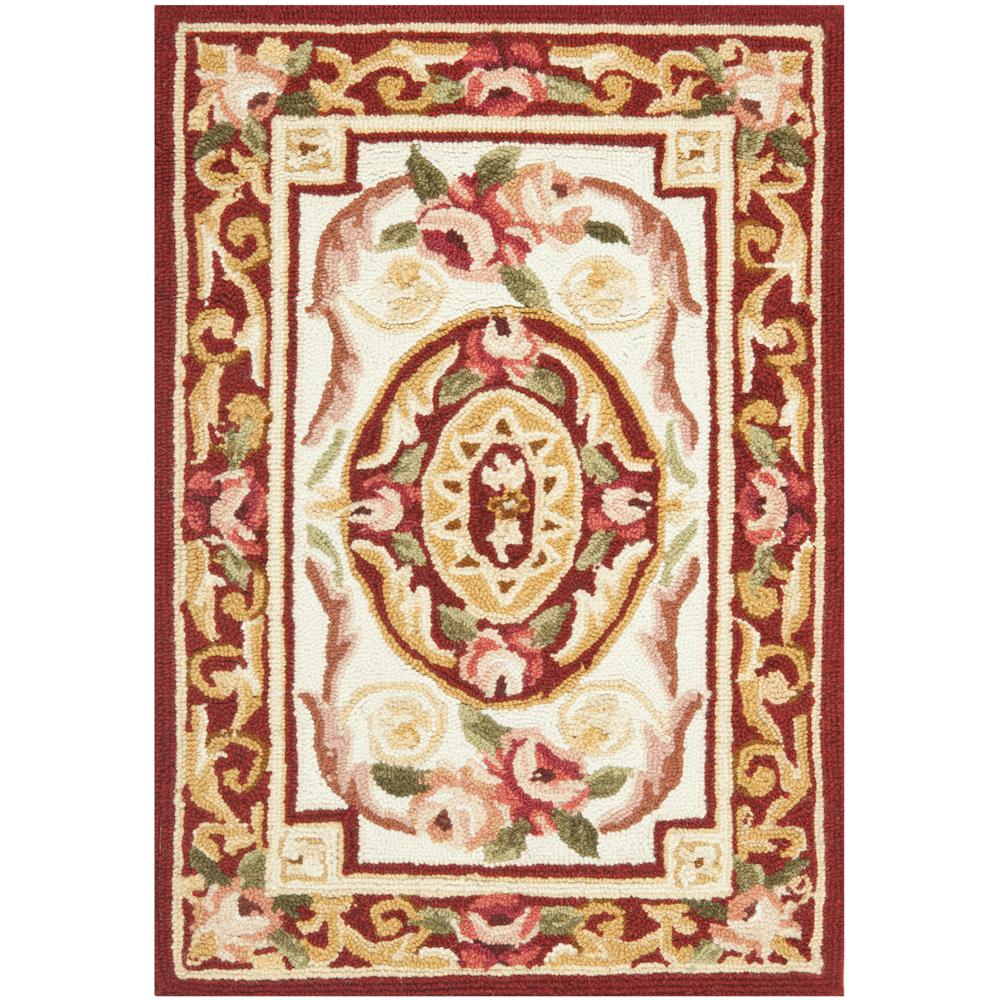 Safavieh Chelsea Ivory Burgundy 1 Ft 8 In X 2 Ft 6 In Area Rug Hk72a 2 The Home Depot