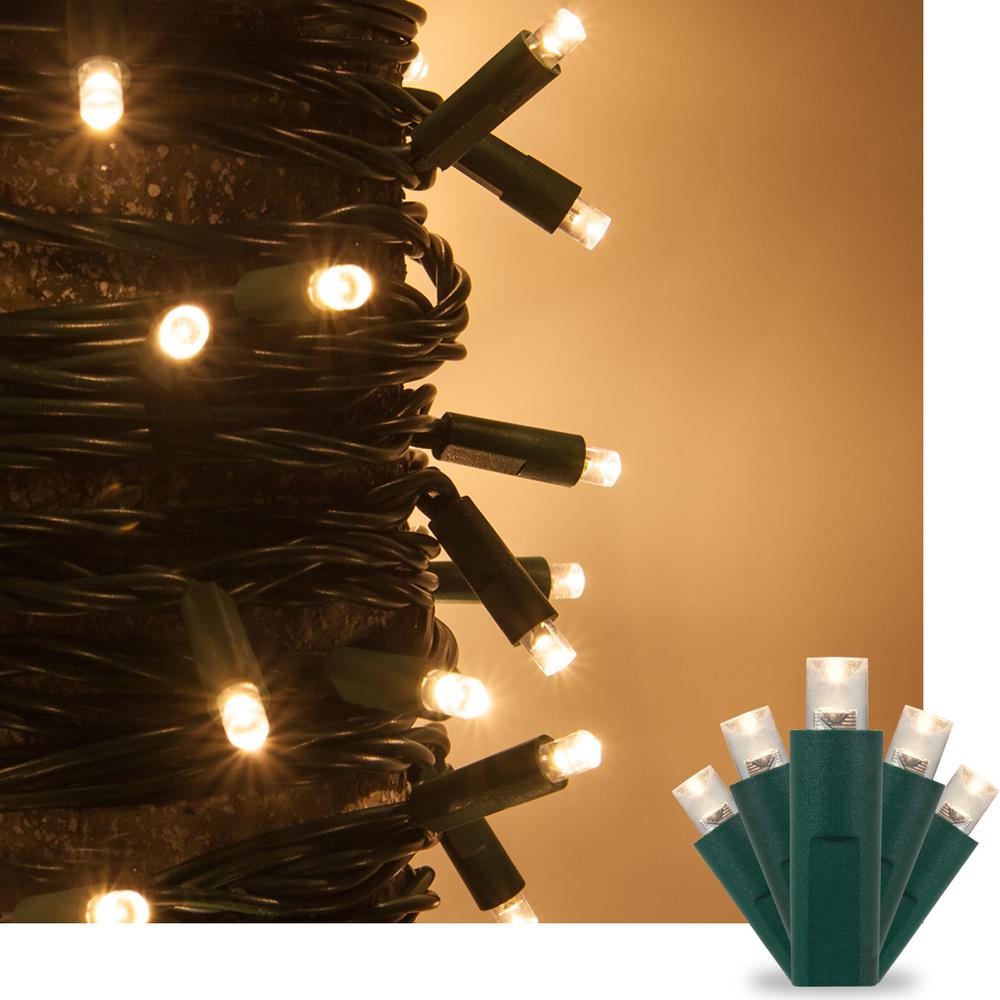 Christmas String Lights The Home Depot 50 Light Warm White 5 Mm Led Mini Set