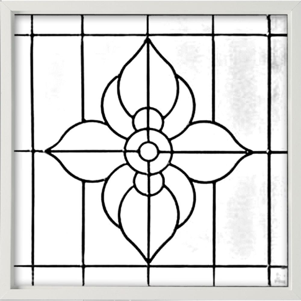 Hy-Lite 25 in. x 25 in. Decorative Glass Fixed Vinyl Glass Block Window ...