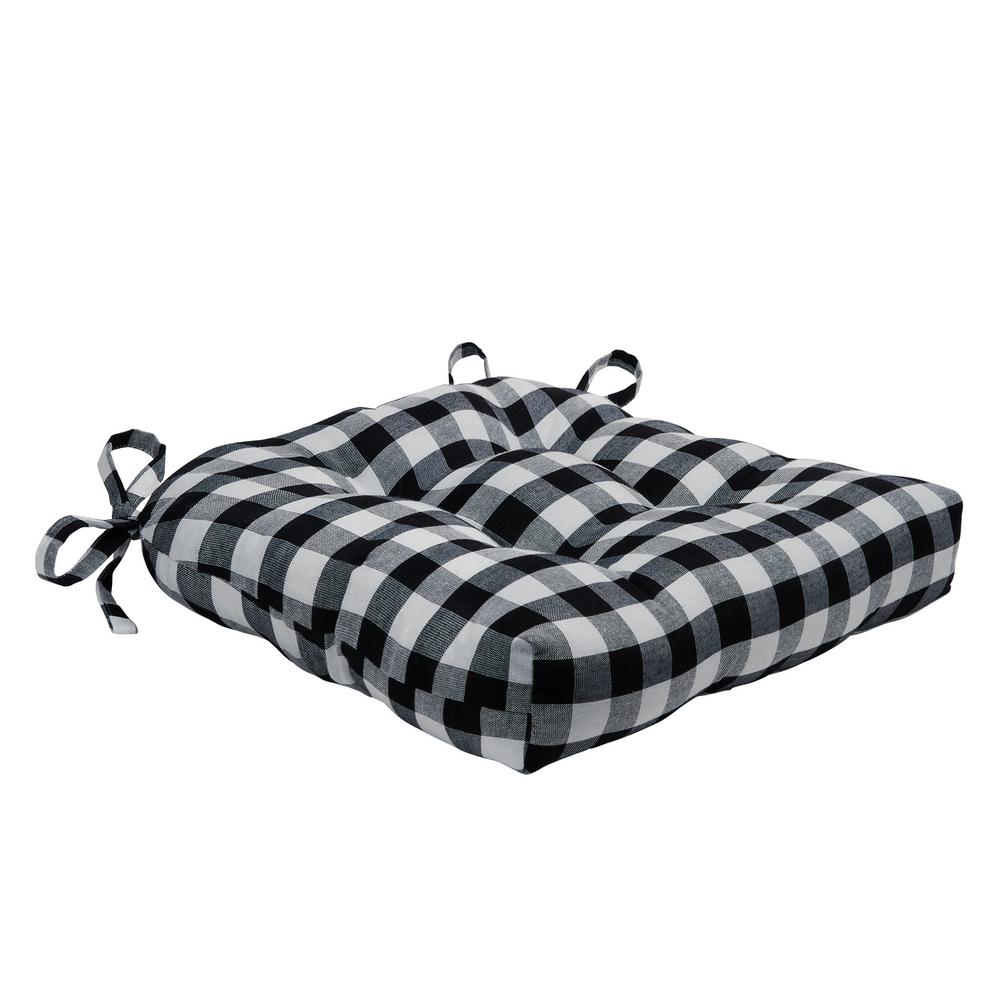 black and white gingham chair cushions