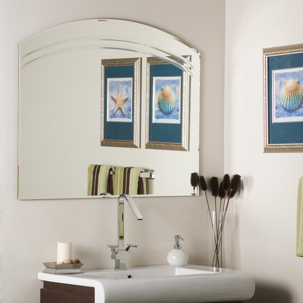 frameless beveled bathroom mirror