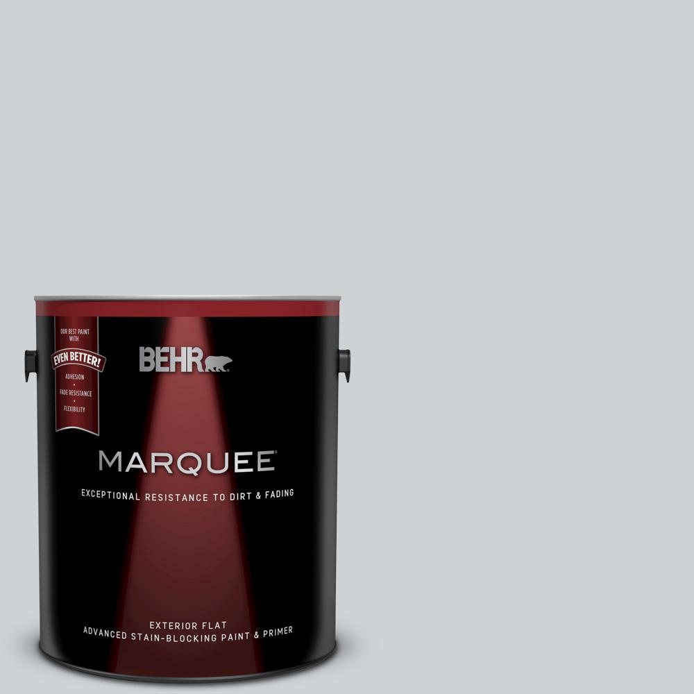 BEHR MARQUEE 1 gal. N5101 Silver Shadow Flat Exterior Paint and Primer in One445001 The