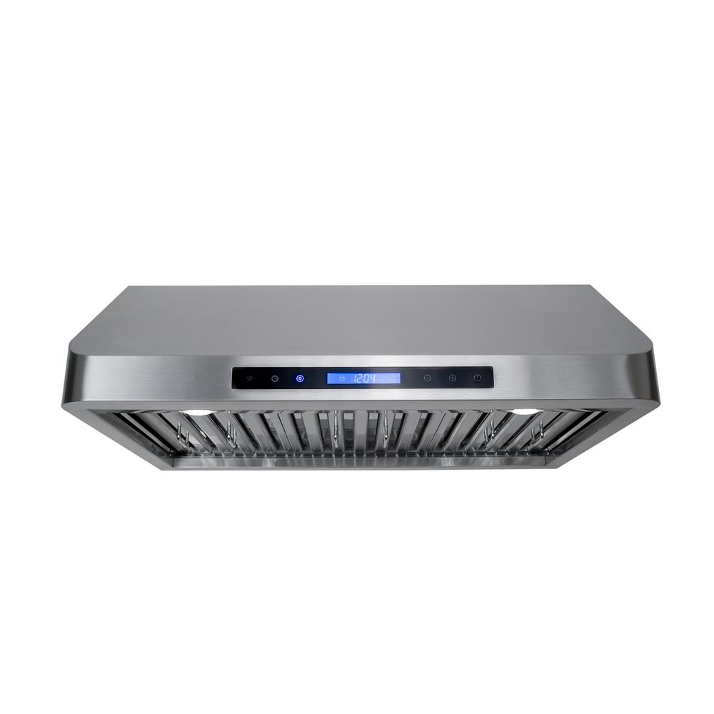 Winflo 30 in. Under Ducted Kitchen Range Hood in Stainless Steel with LED Lights and