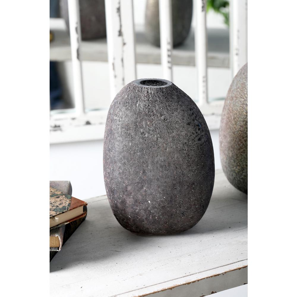 8 in. Gray Ceramic Decorative Vase (Set of 3) 93689 The Home Depot