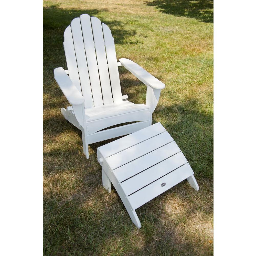 Polywood Classic White Oversized Curveback Plastic Patio