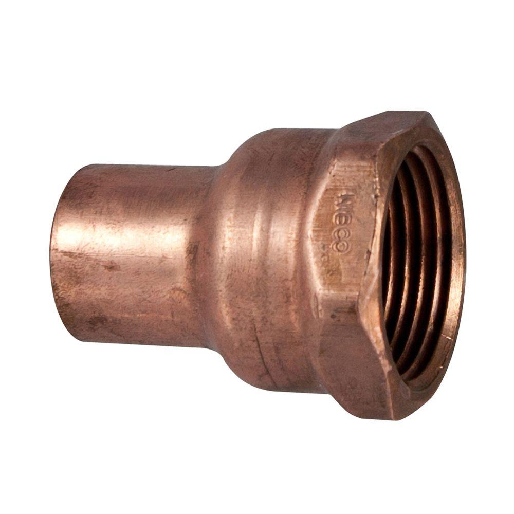 Everbilt 1/2 in. x 3/4 in. Copper Pressure Cup x FIP Female Adapter