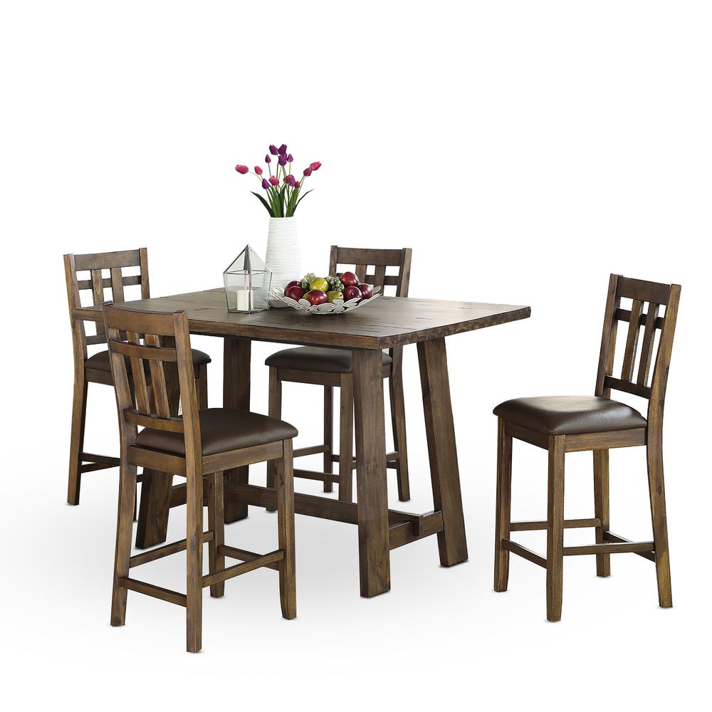 Steve Silver Saranac Mocha 5-Piece Dining Set-SA2000 - The Home Depot