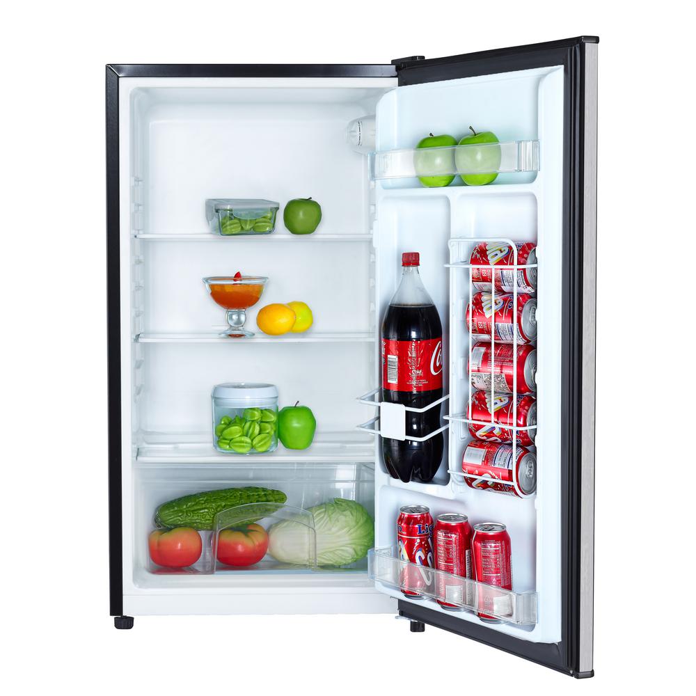 Magic Chef 3.2 cu. ft. Mini Fridge without Freezer in Platinum Steel