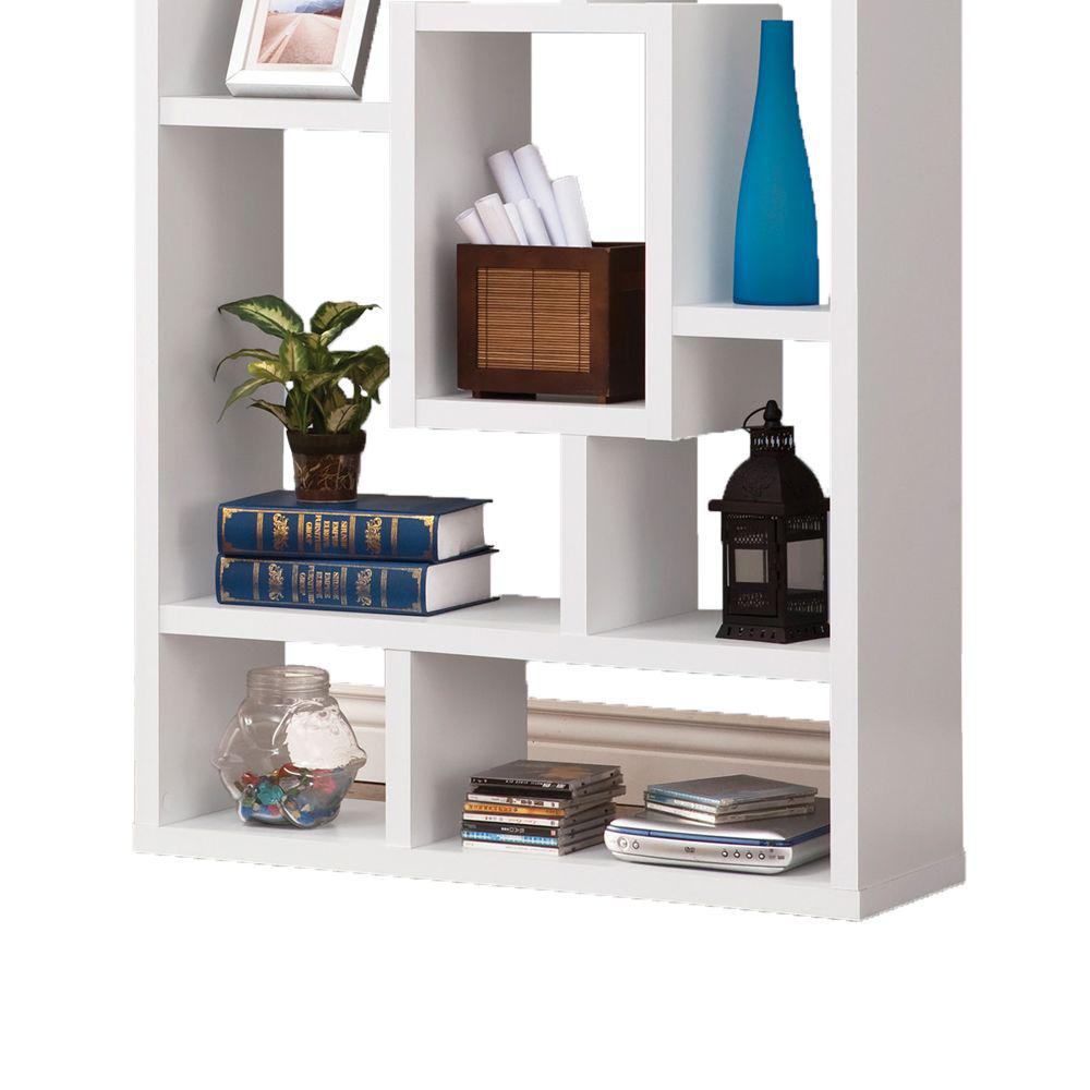 Benjara Fantastic White Geometric Cubed Rectangular Bookcase
