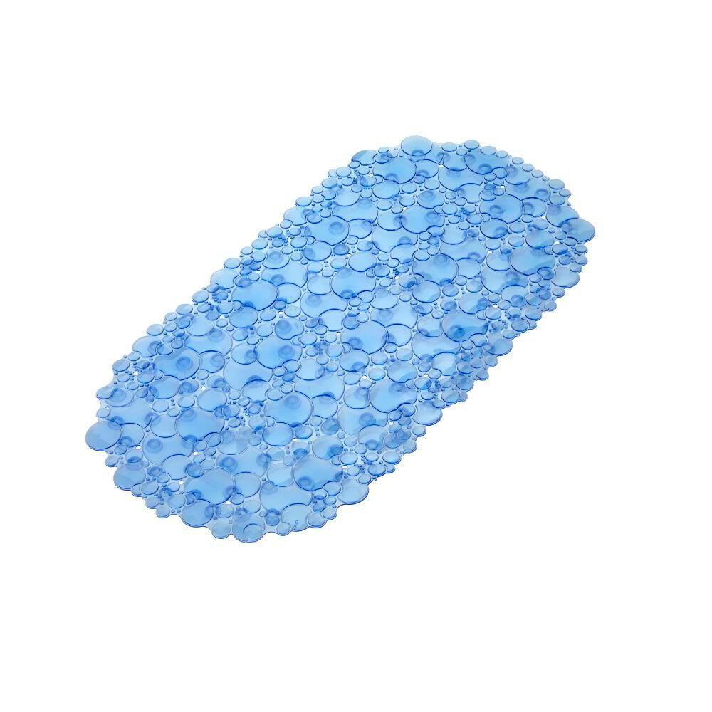 Croydex 13 7 8 In X 27 5 8 In Bubbles Bath Mat In Blue