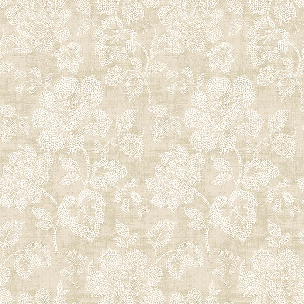 Graham & Brown Taupe and White Linden Wallpaper-100522 - The Home Depot