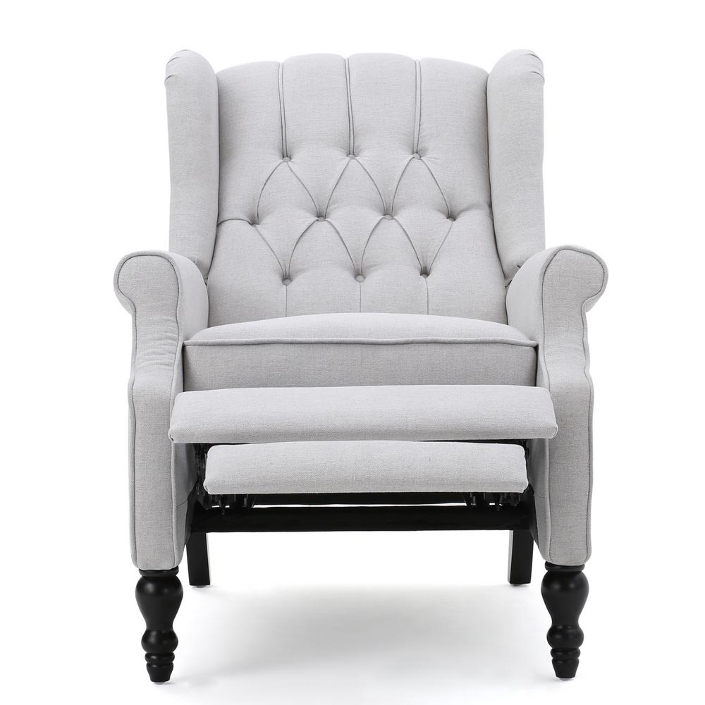 Gray Chairs Living Room Furniture The Home Depot Walter Light Grey Fabric Recliner