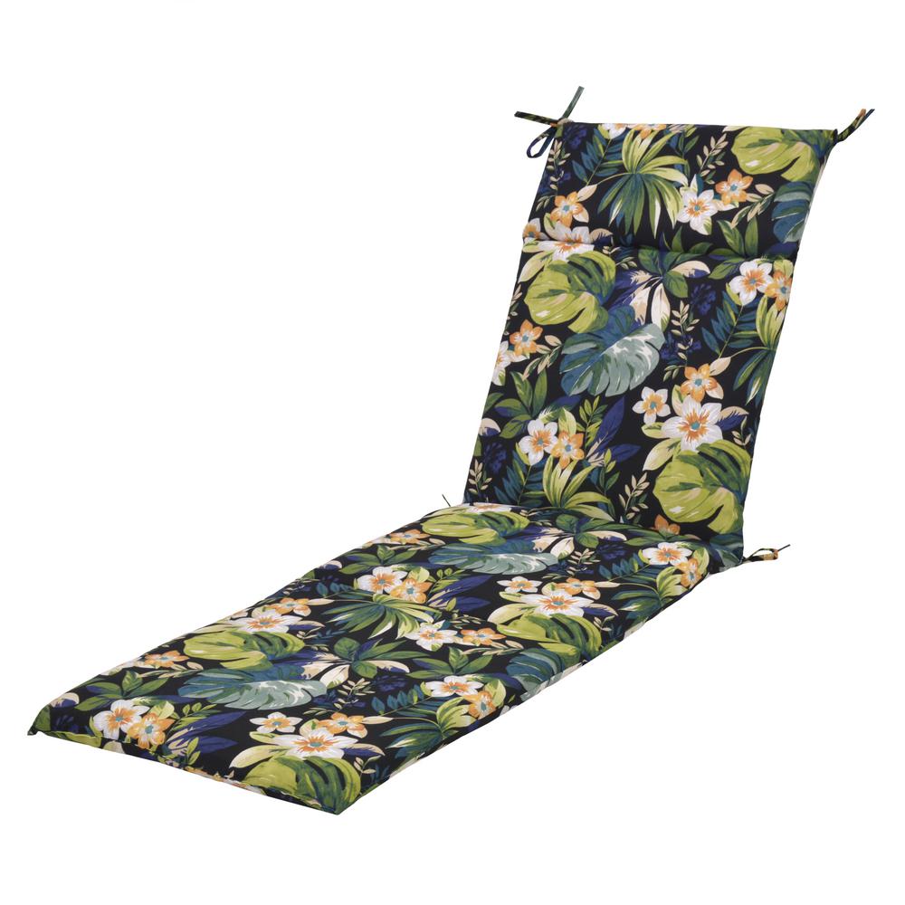 Plantation Patterns Llc Black Outdoor Cushions Patio Caprice Tropical Outdoor Chaise Lounge Cushion