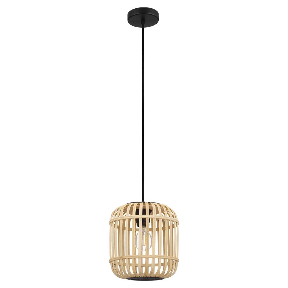 Volume Lighting Paxton 1-Light Pecan & Black Indoor Mini Pendant with ...