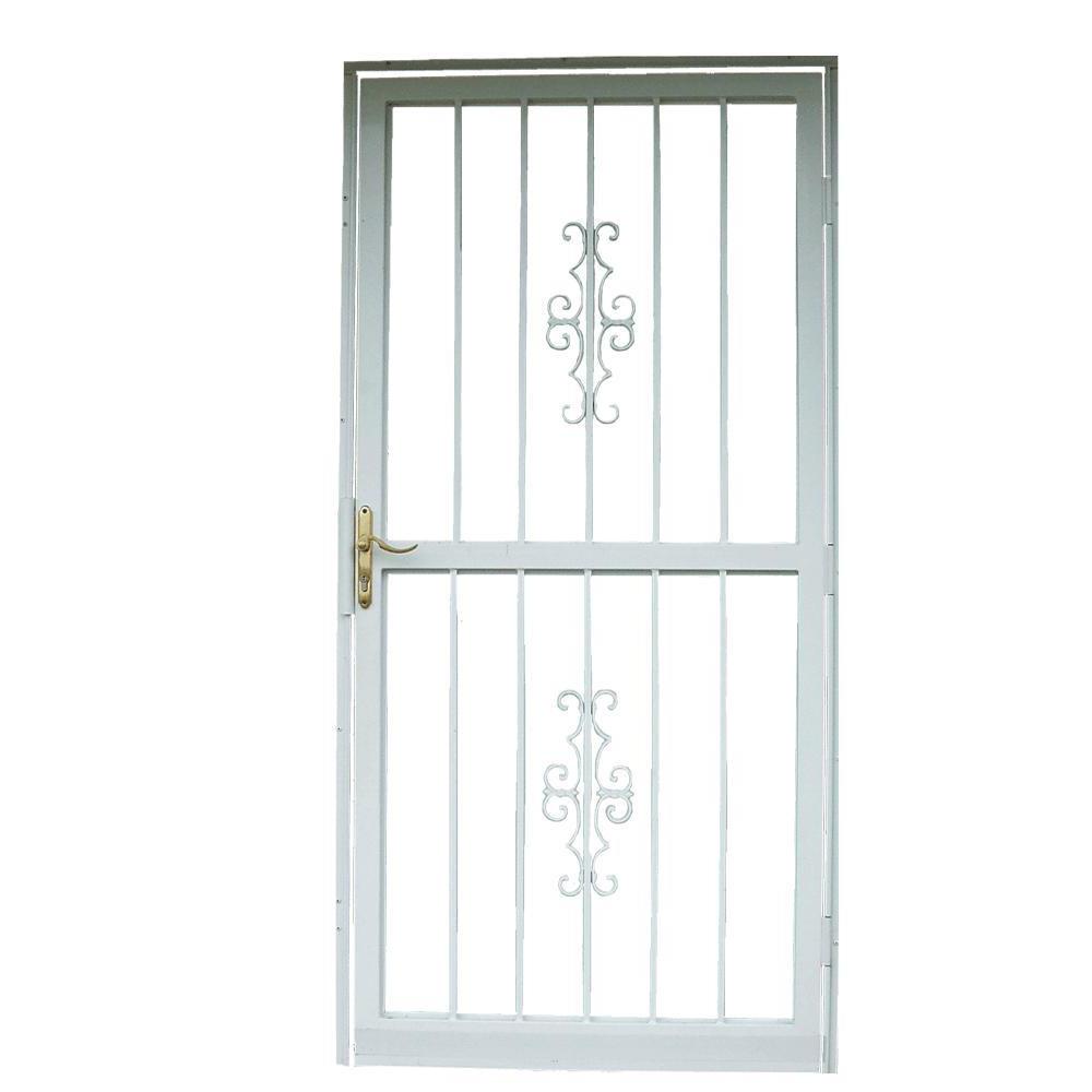 Grisham Guardian 36 In X 84 In White Steel Right Hinged Security Door