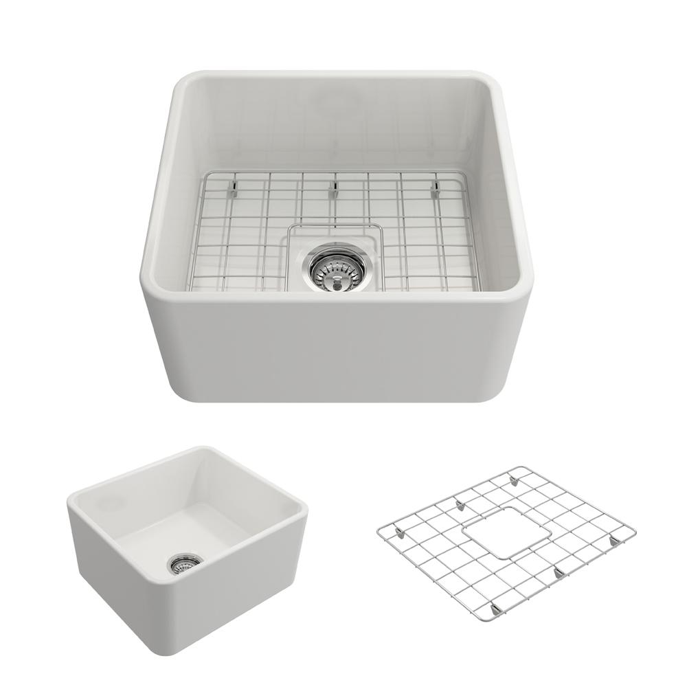 Bocchi Clico Farmhouse A Front Fireclay 20 In Single Bowl Bocchi Clico Farmhouse A Front