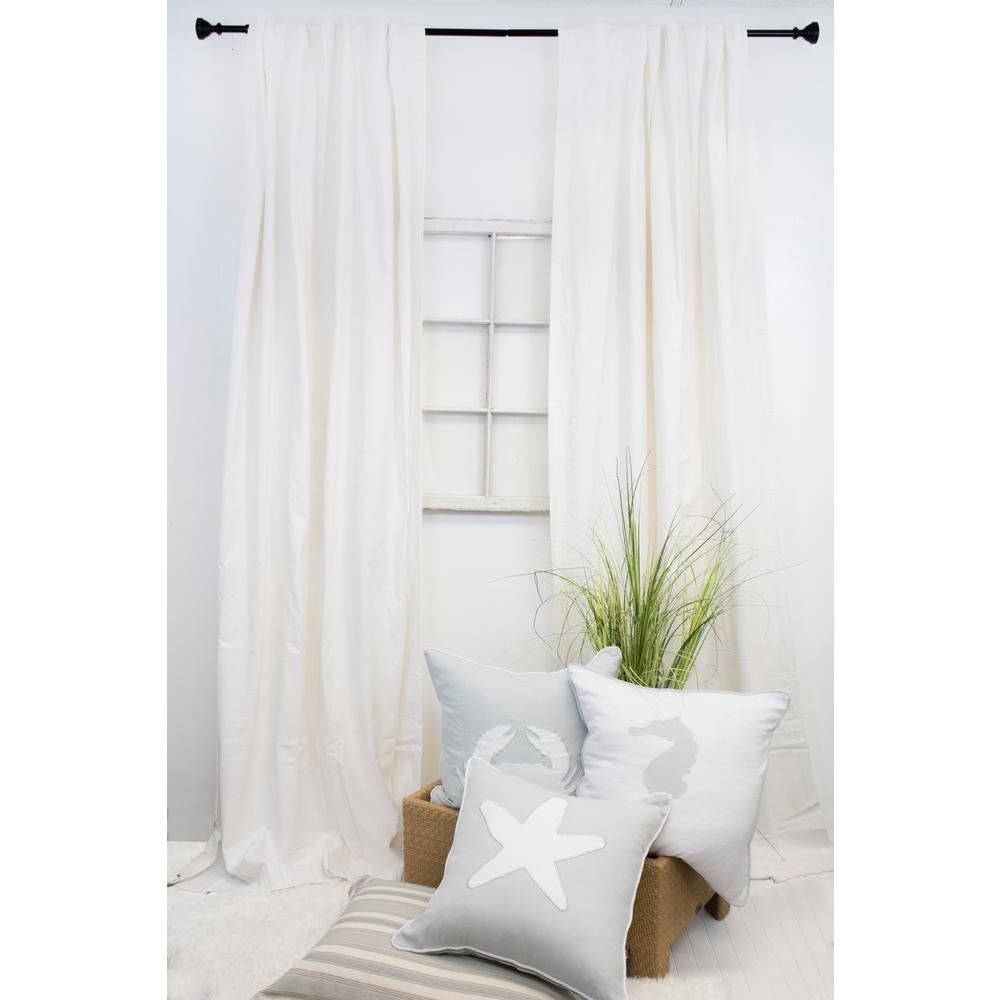 White Cotton Back Tab Curtains D Window Treatments 108 In L White Curtain Panel