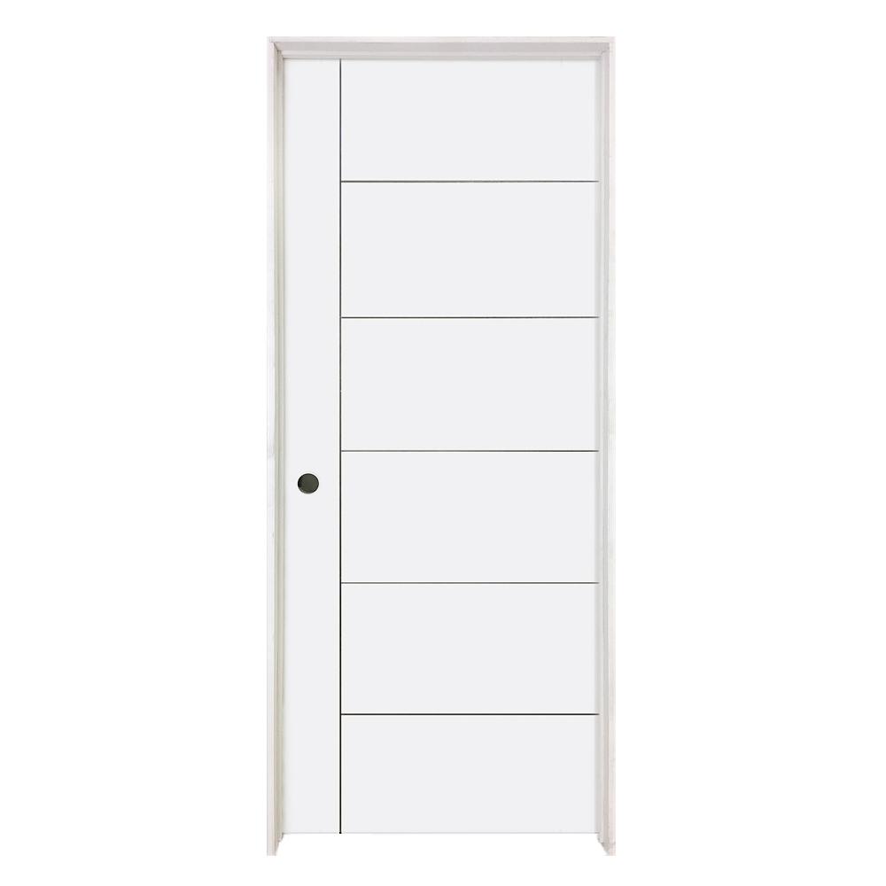 Steves Sons 36 In X 80 In V Groove Primed White Barn Door