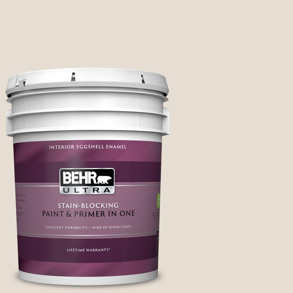 BEHR ULTRA 5 gal. PPU711 Cotton Knit Eggshell Enamel Interior Paint