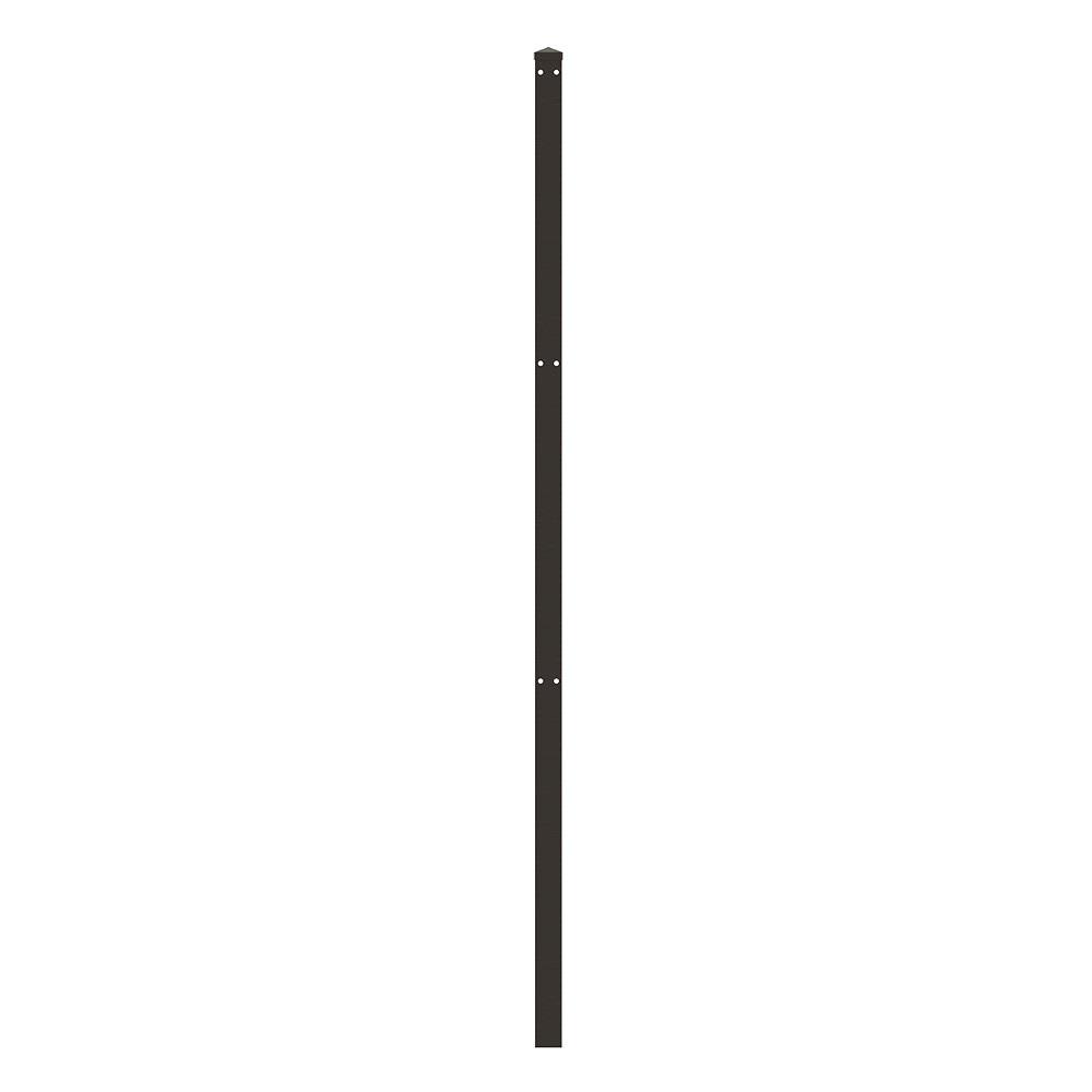 US Door Fence 2 In X 2 In X 4 Ft Black Metal Fence Post With   Black Forgeright Metal Fence Posts 863009 64 1000 