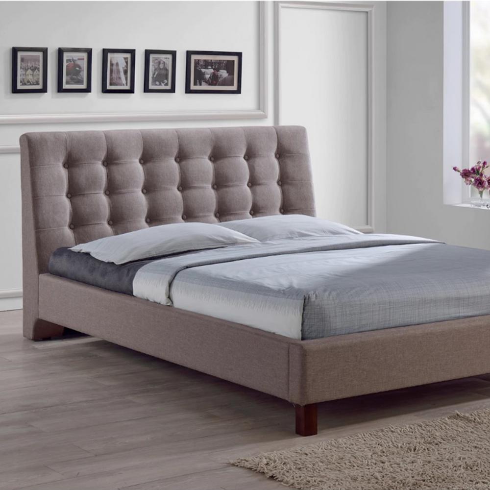 Baxton Studio Emmeline Light Brown Full Upholstered Bed 28862 6094 Emmeline Light Brown Full Upholstered Bed