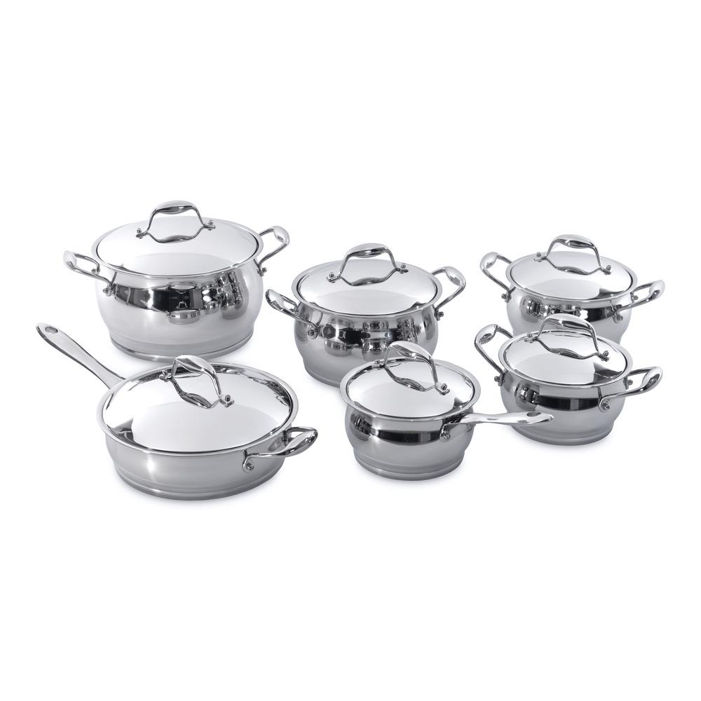 BergHOFF Zeno 12-Piece 18/10 Stainless Steel Cookware Set with Lids by BergHOFF