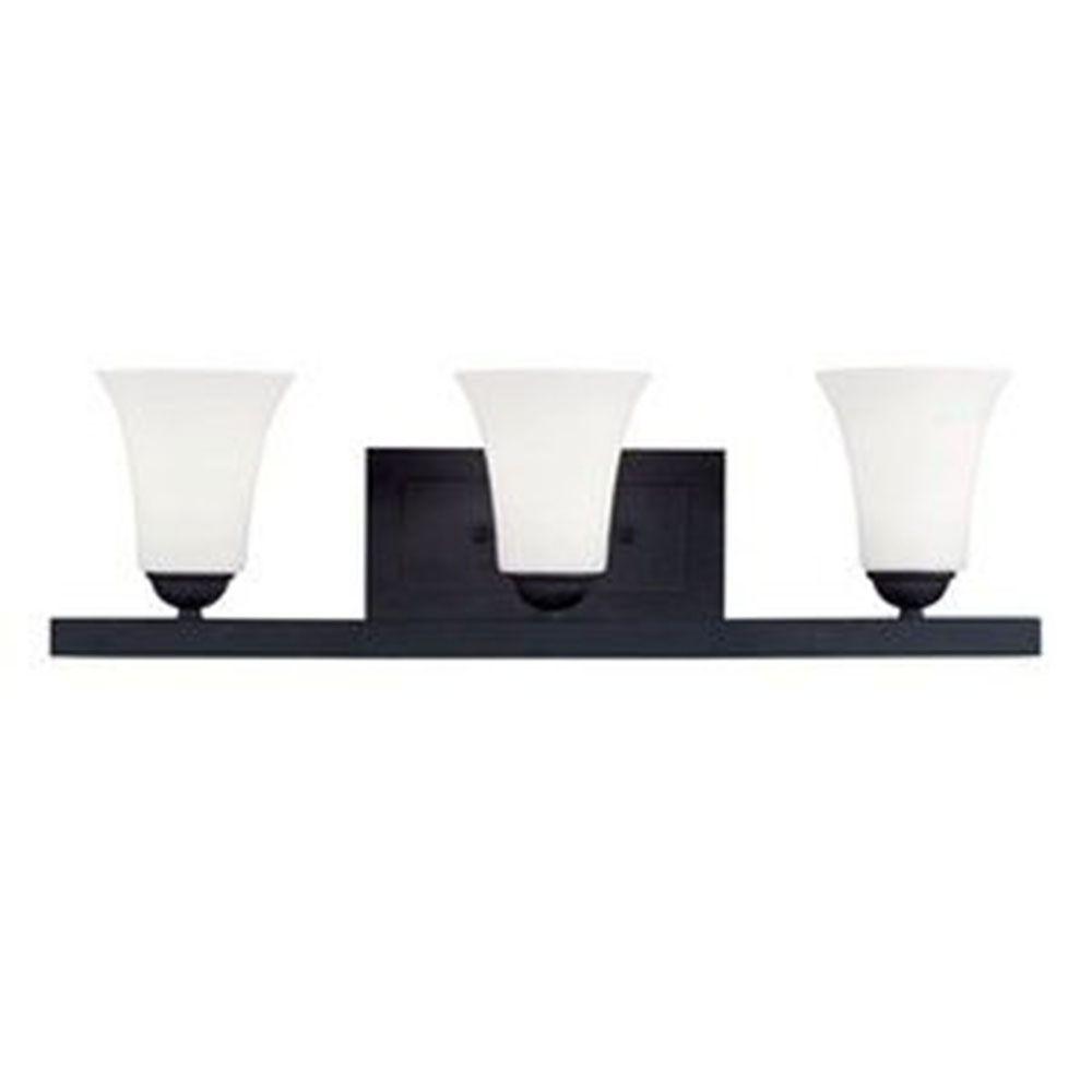 Livex Lighting Providence 3Light Black Incandescent Wall Vanity Light