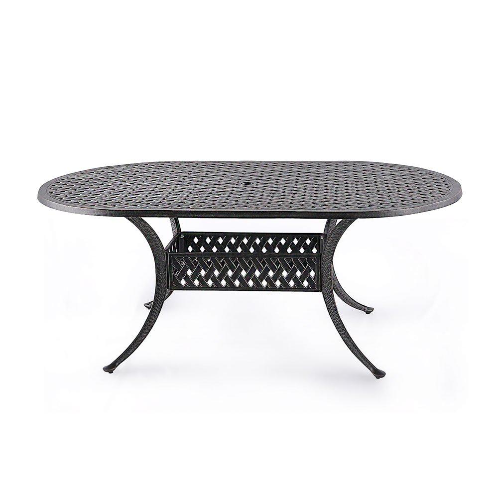 Oval Cast Aluminum Weather Resistant Patio Tables Cast Aluminum Outdoor Dining Table
