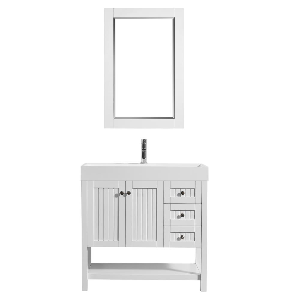 Vinnova Pavia 36 in. W x 18 in. D Vanity in White with Acrylic Vanity