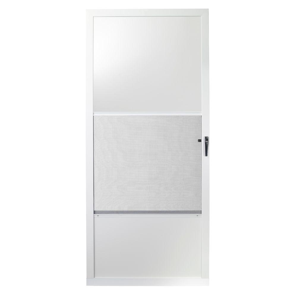 Emco 32 In X 80 In 75 Series White Self Storing Storm Door E75ss
