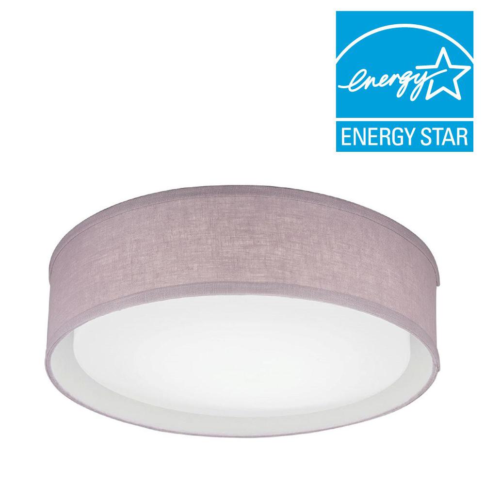 Lithonia Lighting Aberdale 16 In Lilac Led Linen Flush Mount