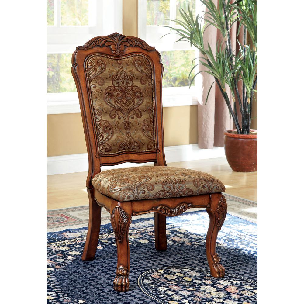 Meve Antique Oak Traditional Style Side Chair