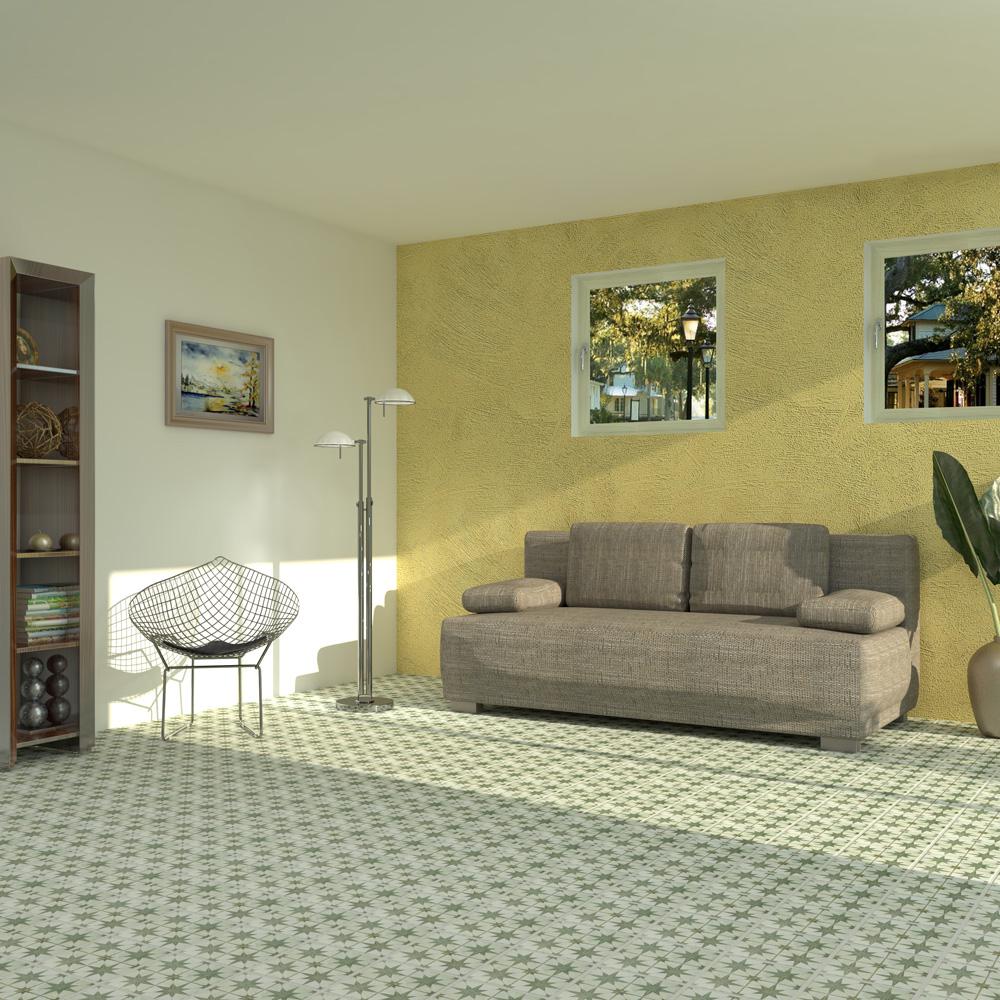 Merola Tile Kings Star Sage Encaustic 17 5 8 In X 17 5 8 In