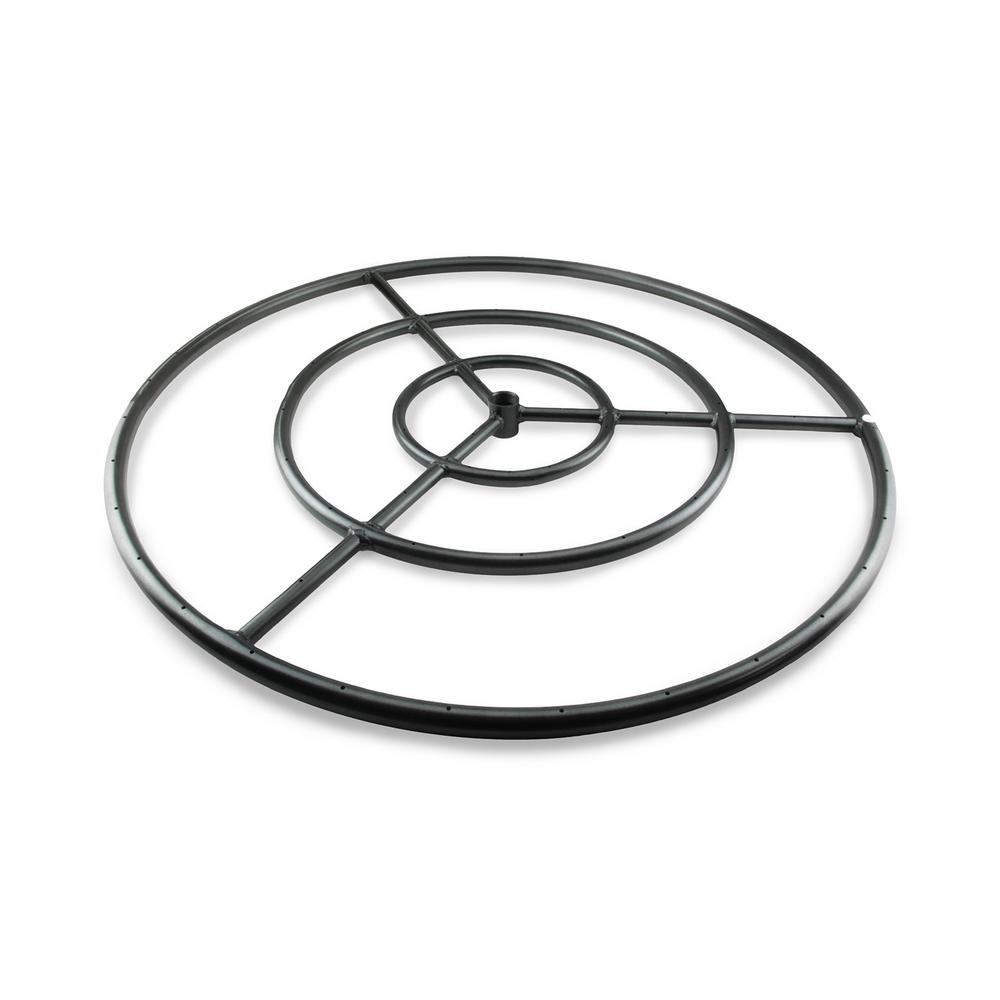 Fire Pit Essentials 30 In Black Steel Fire Ring Burner Bm30 The Home Depot