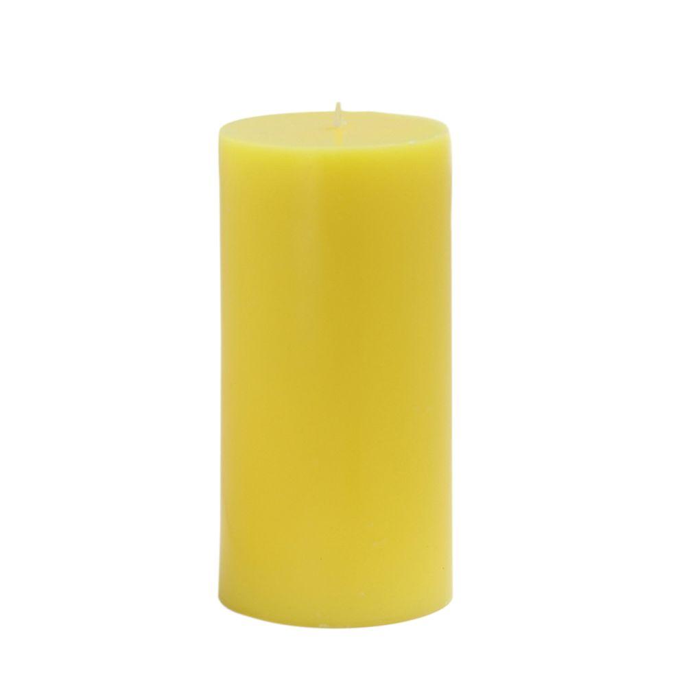 Zest Candle 3 in. x 6 in. Yellow Pillar Candles Bulk (12Case)CPZ085