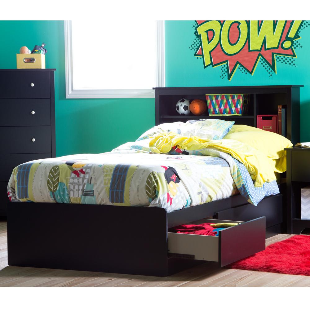 Onnumaracafe Com Vito Platform Bed Full, Holland 1 Drawer Full Queen Size Platform Bed In Pure Black