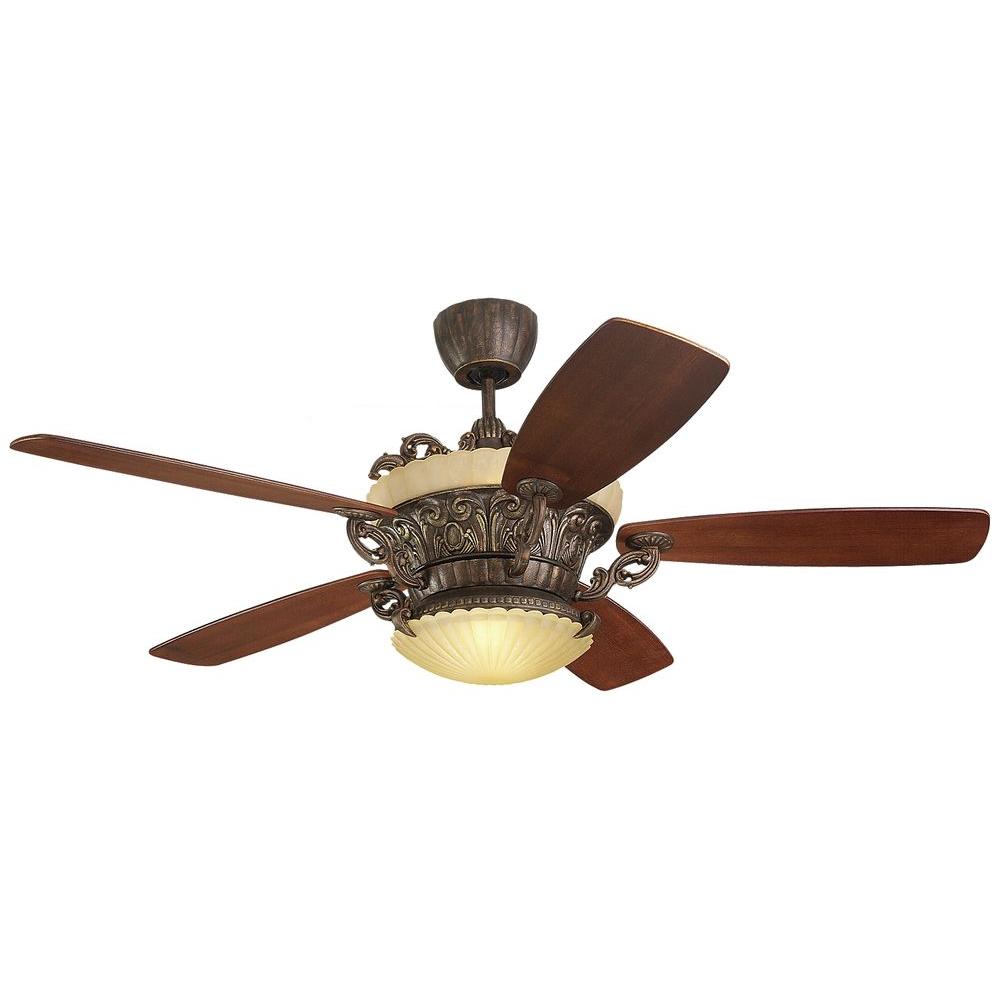 Monte Carlo Strasburg 56 In Tuscan Bronze Ceiling Fan With Walnut Tuscan Bronze Ceiling Fan With Walnut Veneer Blades