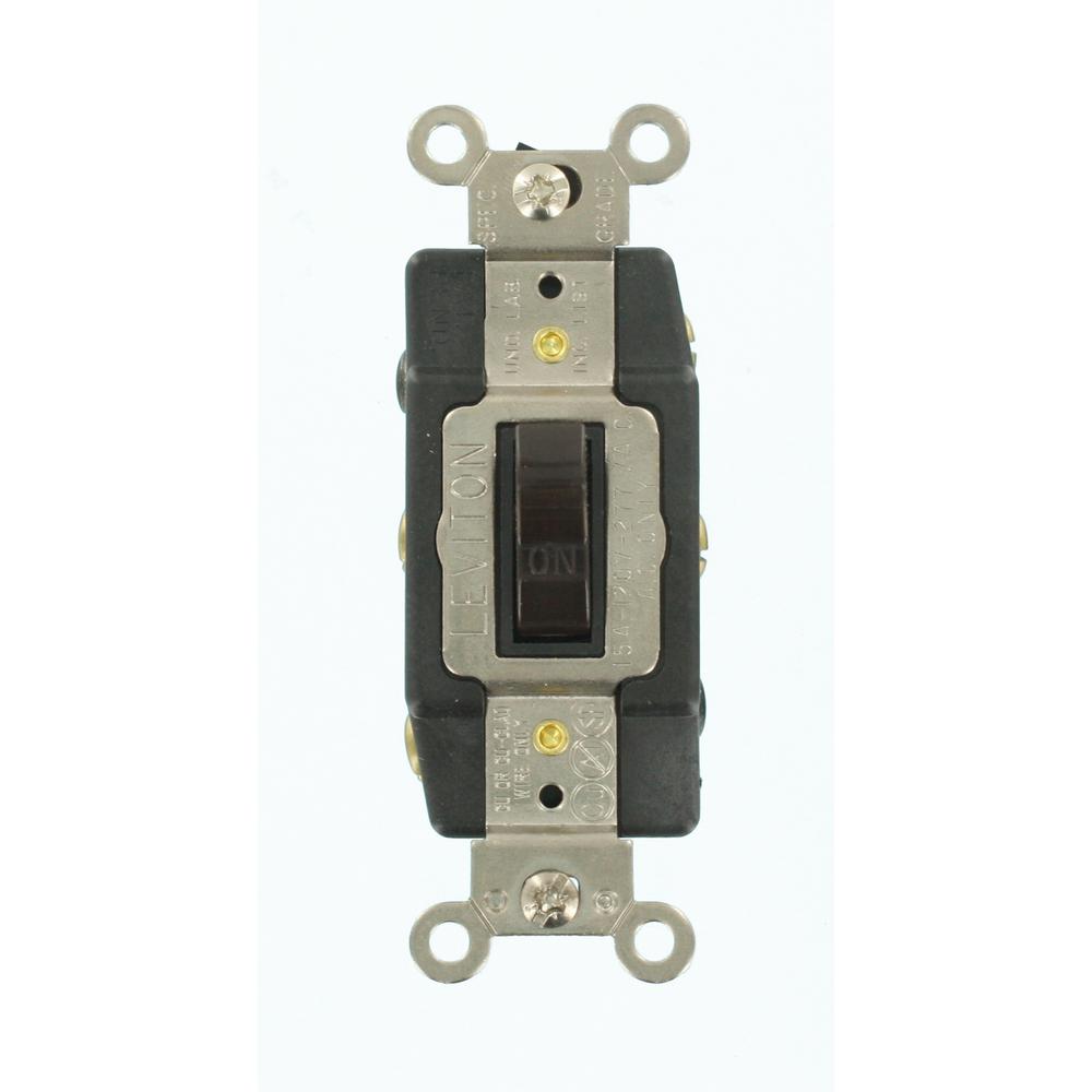 Leviton 20 Amp Commercial Double-Pole Toggle Switch, White-R52 ...