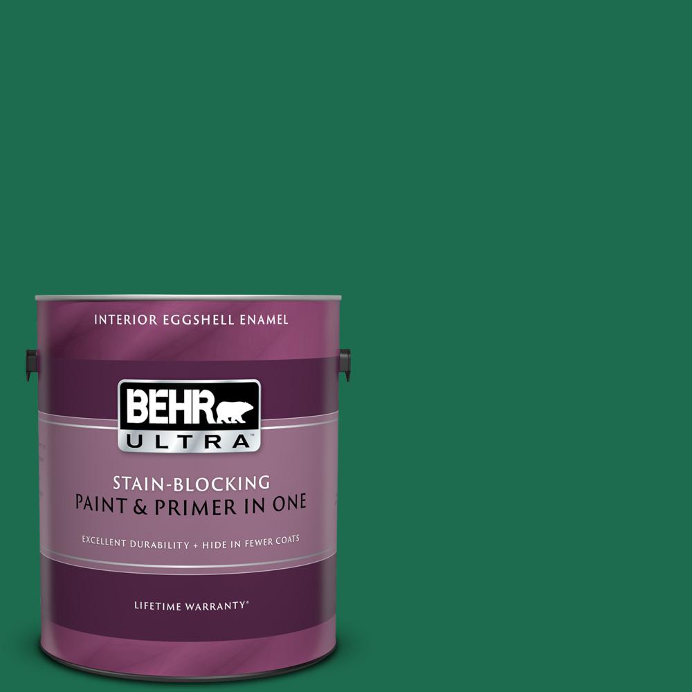 Behr Ultra 1 Gal S H 470 Precious Emerald Eggshell Enamel Interior Paint And Primer In One