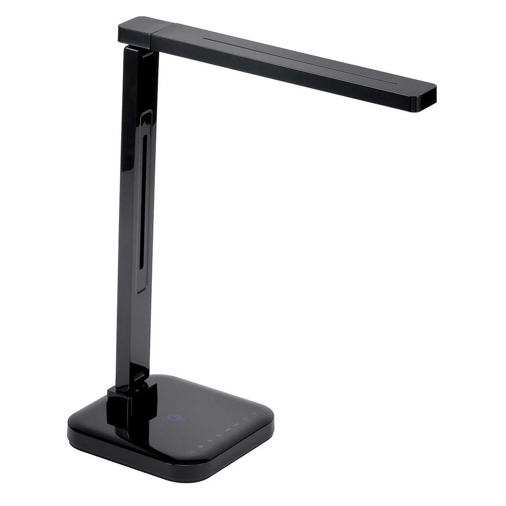 Unbranded 25 3 4 In Black Led Desk Lamp With Qi Wireless Charger Usb Charging Port Dimmer And Touch Activation Vled1700 The Home Depot