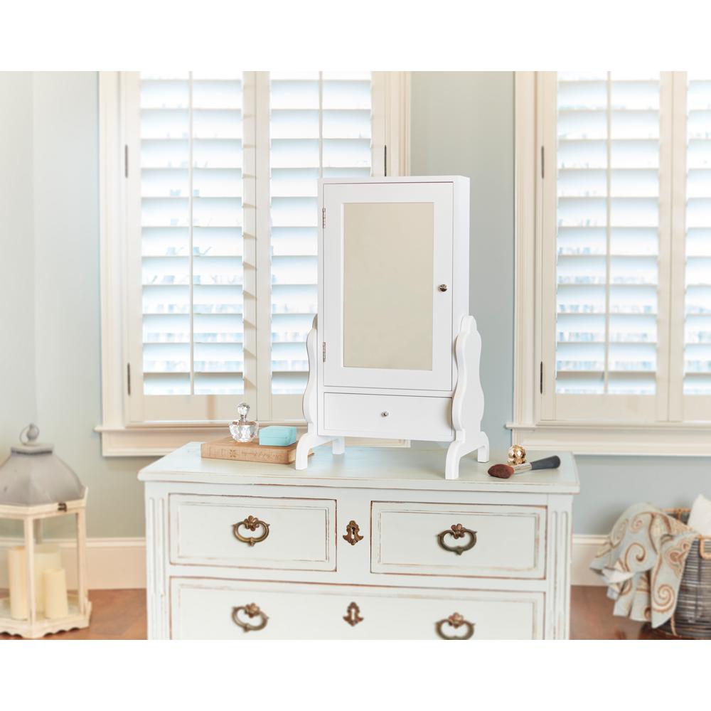 Firstime White Tabletop Mirror With Jewelry Storage Ssjafs Firstime White Tabletop Mirror With Jewelry Storage