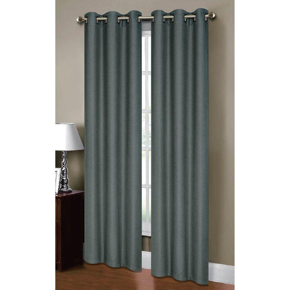 Bella Luna Semi Opaque Henley Faux Linen 84 In L Room Darkening Bella Luna Semi Opaque Henley Faux Linen 84 In L Room Darkening Grommet Curtain
