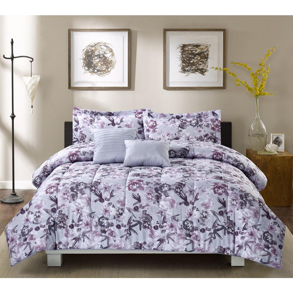 Bloom Dusty Dream 5-Piece Full/Queen Comforter Set-BL501GY13 - The Home ...