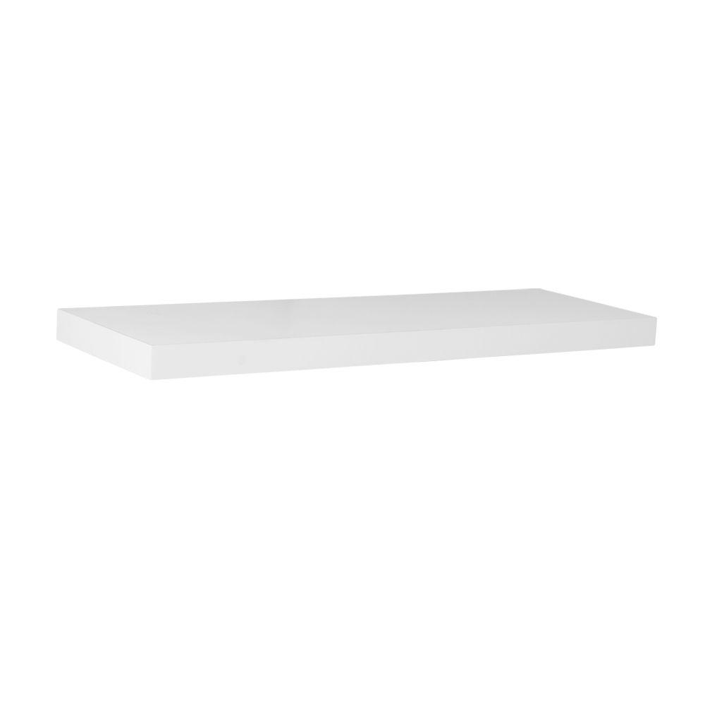 inPlace 23.6 in. W x 10.2 in. D x 2 in. H White MDF Floating Wall Shelf 0191828 The Home Depot