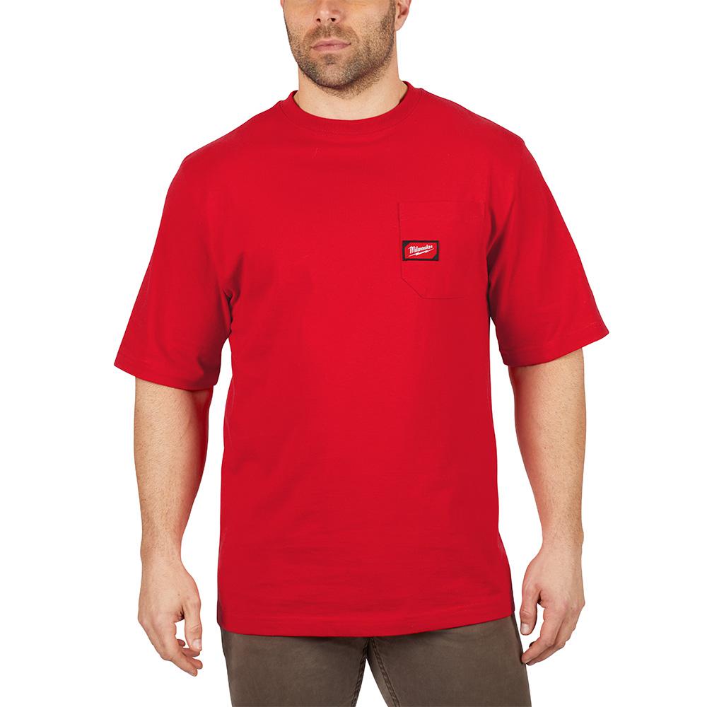 Milwaukee Men's 2X-Large Red Heavy Duty Cotton/Polyester Short-Sleeve ...