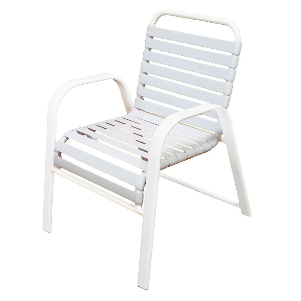 Marco Island White Commercial Grade Aluminum Patio Dining Chair with