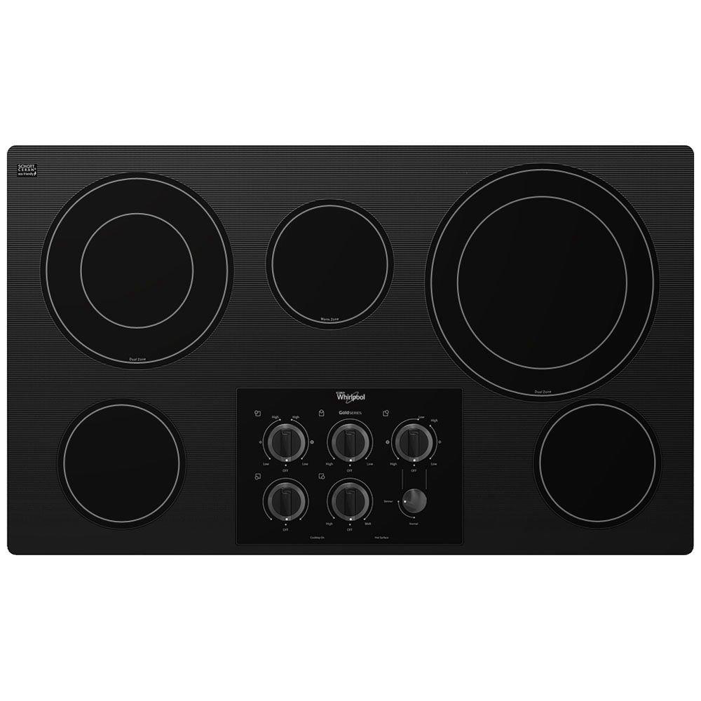 Whirlpool Gold 36 in. Radiant Electric Cooktop in Black with 5 Elements