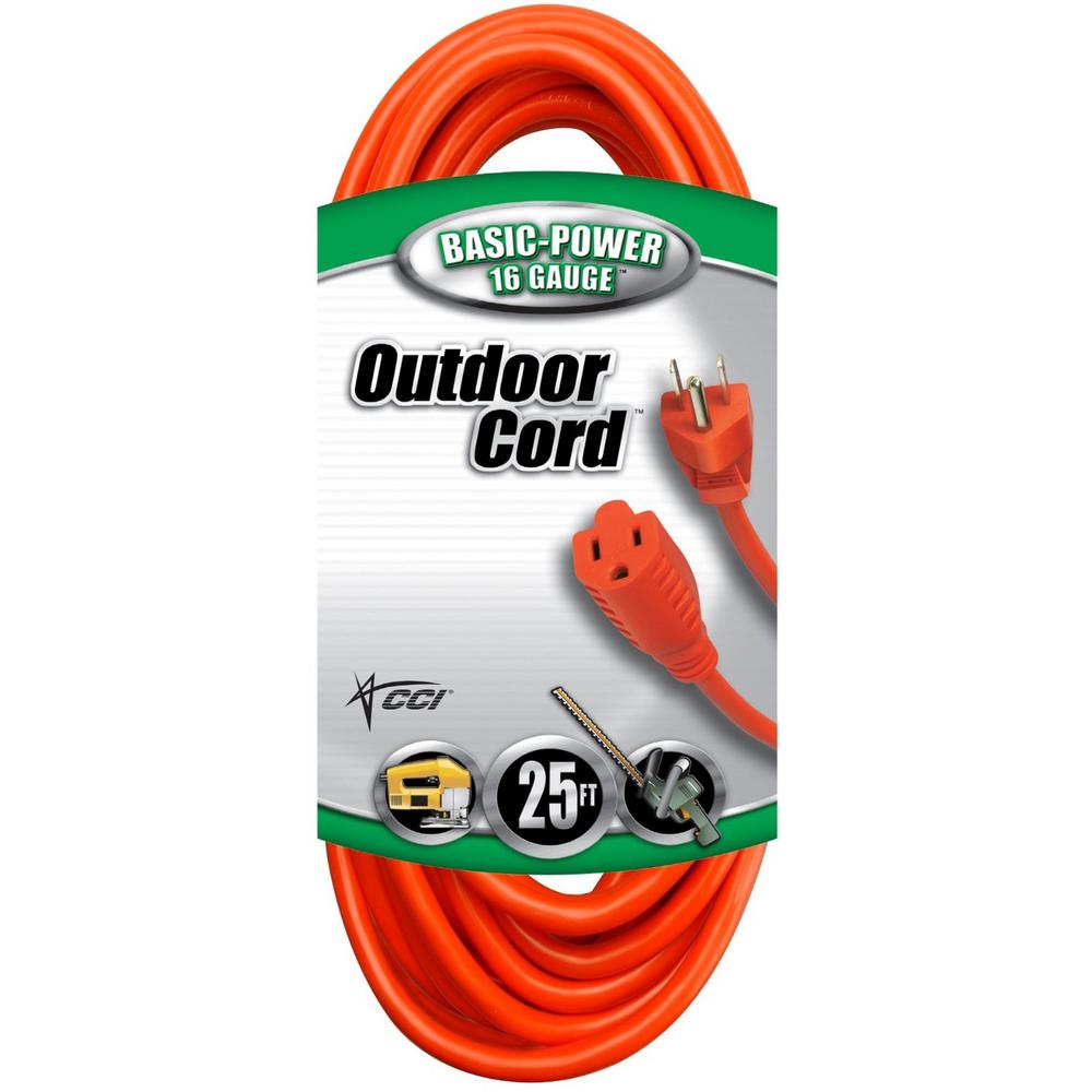 Southwire 25 Ft. 16/3 SJTW Outdoor Light-Duty Extension Cord-23078803 ...