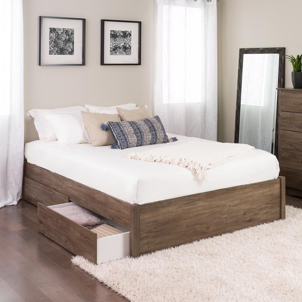 Prepac Queen Wood Storage Bed Ebq 6212 K The Home Depot